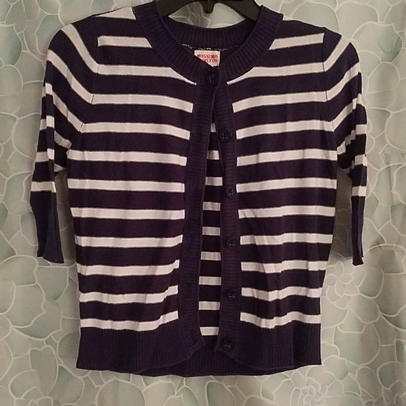 Mossimo Supply Co. Sweaters - 3/4 sleeve striped cardigan